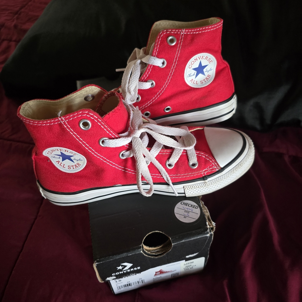 Converse Kids Bright Red High-Tops - Picture 3 of 6